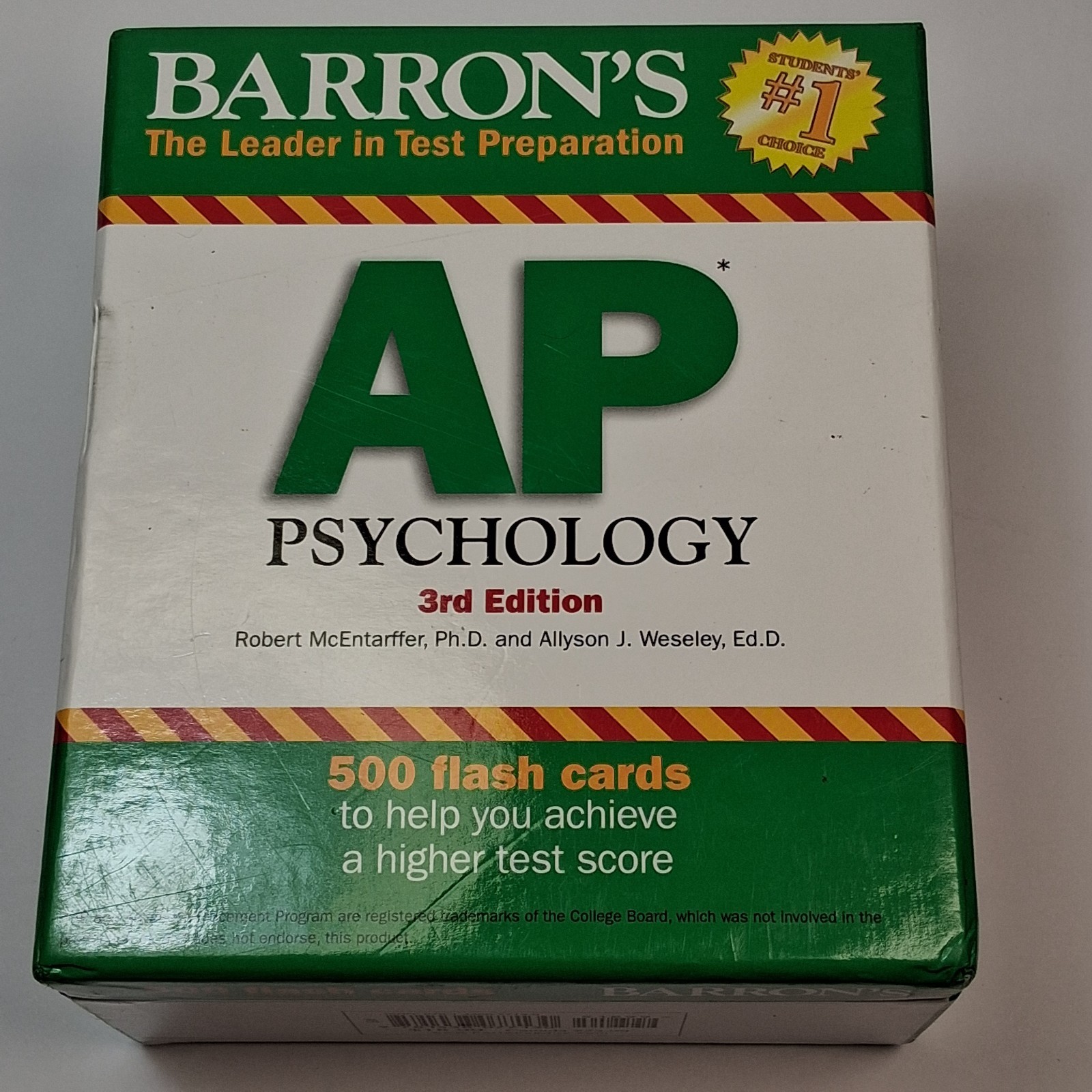 Barron’s AP Psychology 500 Flash Cards 3rd Edition Test Prep Study Aid & Ring