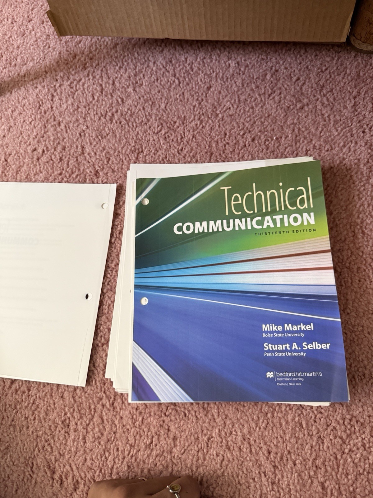 Textbook: Technical Communication 13th Edition By Mike Markel – Loose leaf