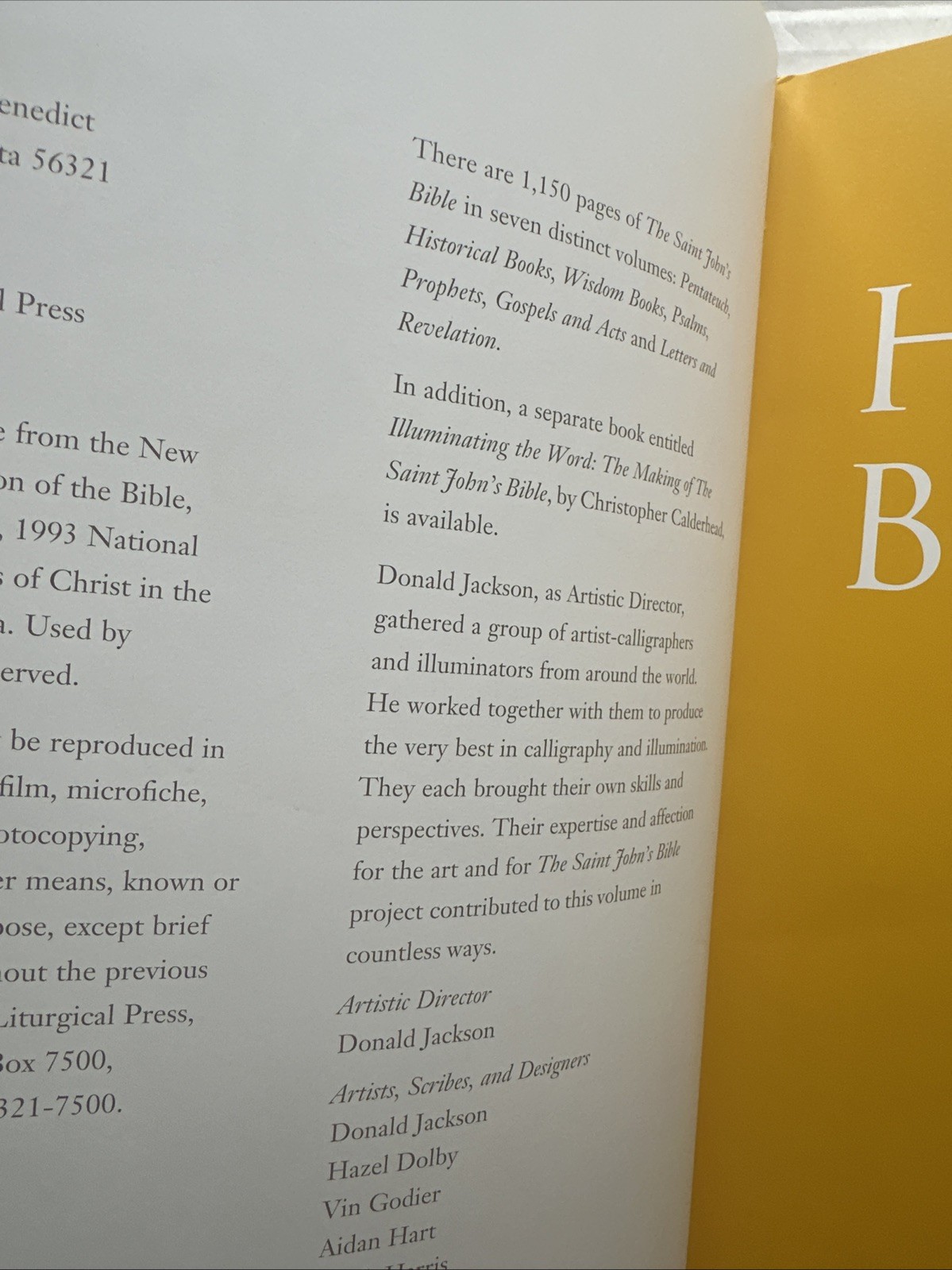 Historical Books: Saint John’s Bible by Donald Jackson, 2010, 1st ed hardback