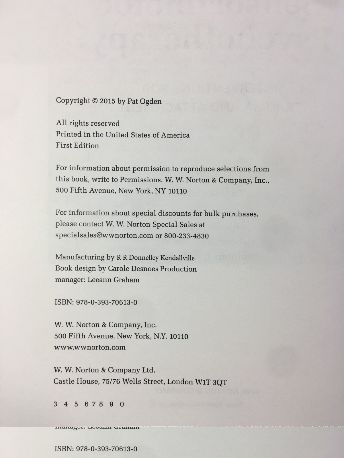 Sensorimotor Psychotherapy: Interventions for Trauma and Attachment by Pat Ogden
