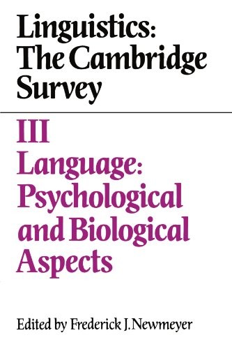Linguistics: The Cambridge Survey… by Newmeyer, Frederick Paperback / softback