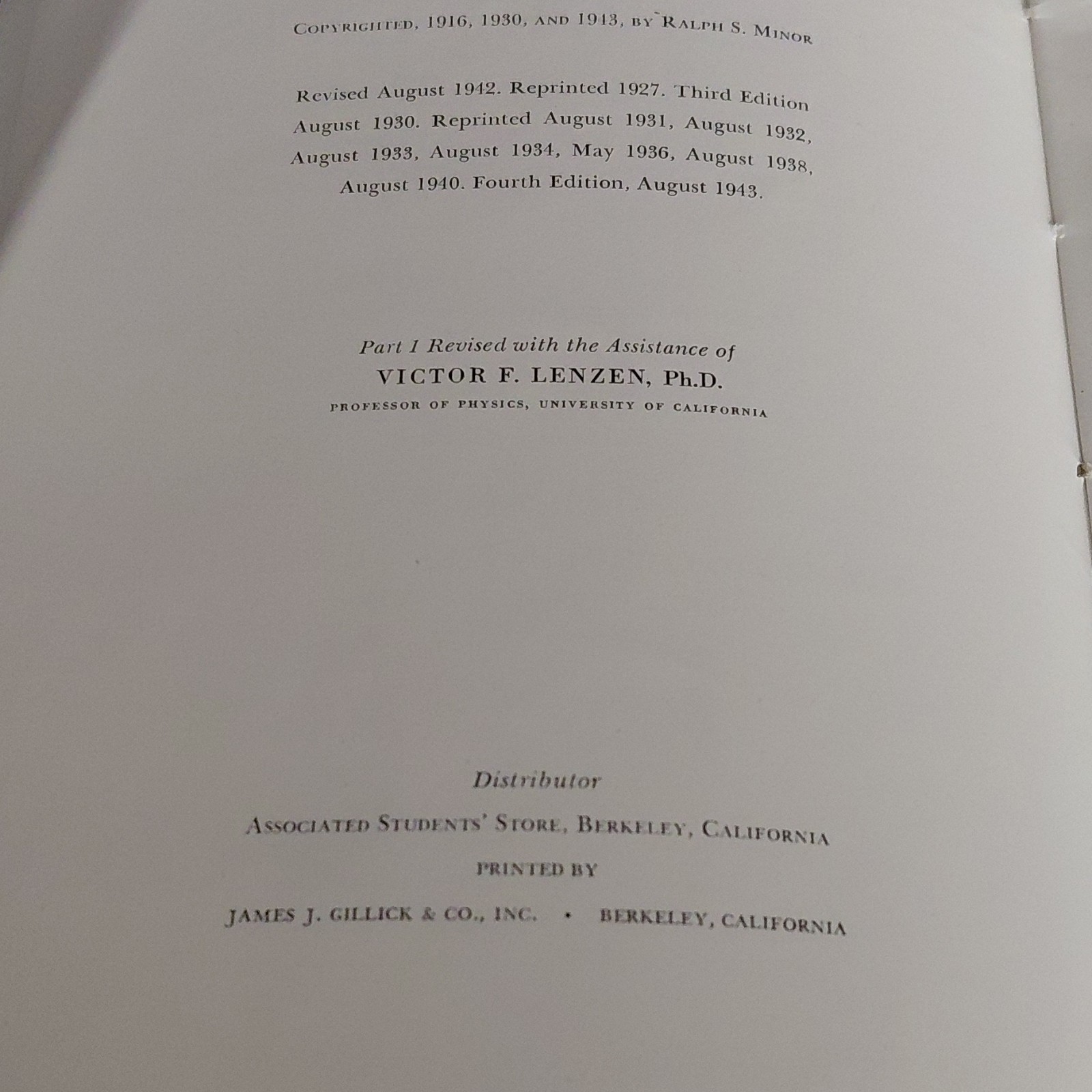 Physical Measurements Ralph S. Minor Mechanics Heat Sound Fourth Edition Book