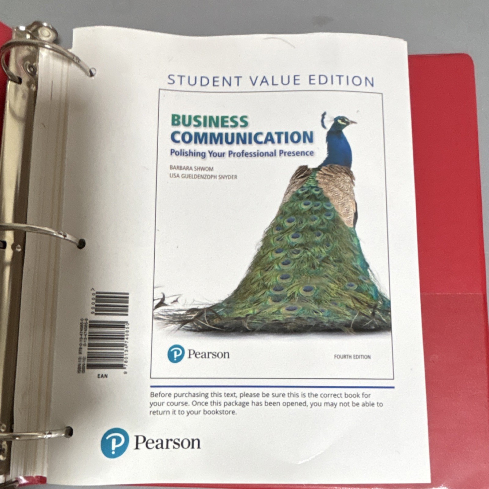 Pearson Business Communication Polishing Presence 4th Ed Ringbound Shwom Snyder