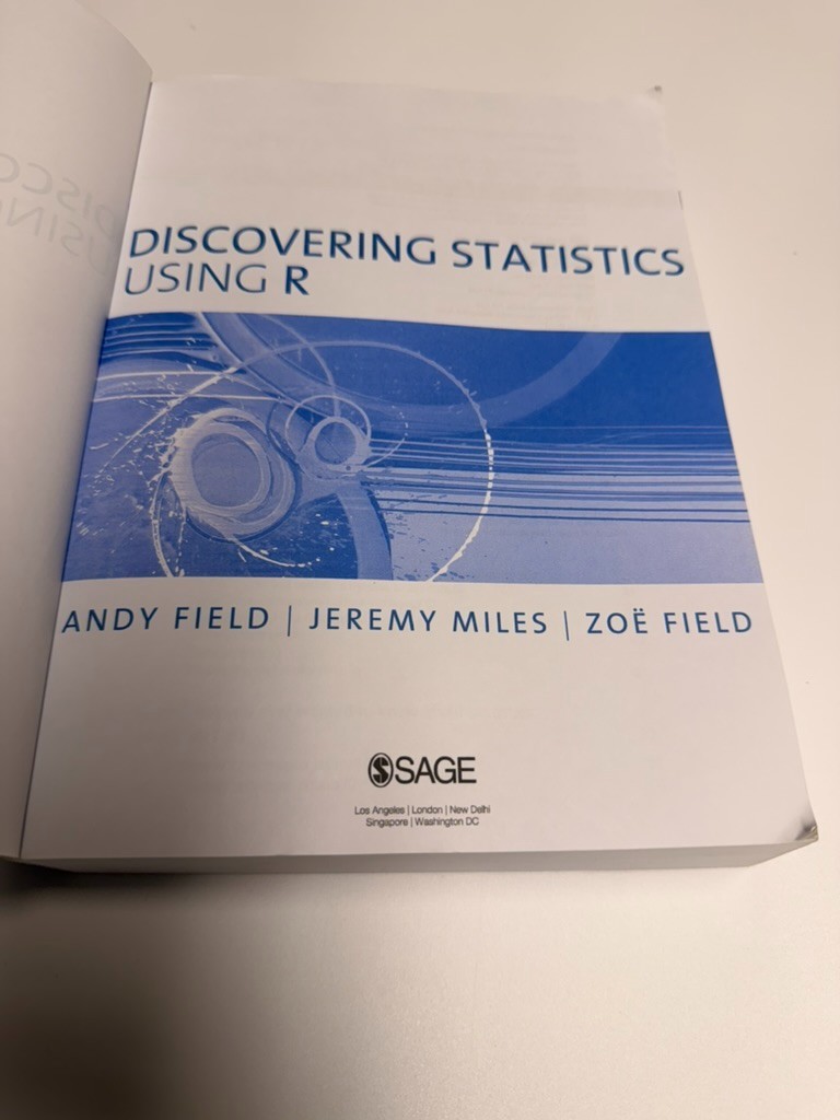 Textbook – Discovering Statistics Using R Andy Field Jeremy Miles Softcover