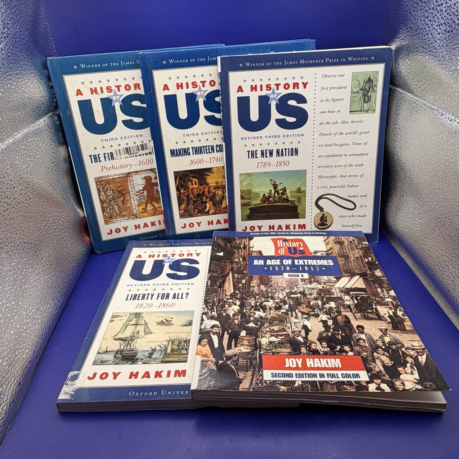 A History of US Joy Hakim Set of 5 Ex‑Library Homeschool Classroom Teaching Text