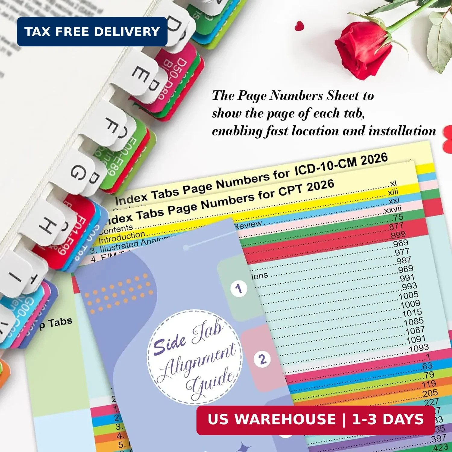 Upgraded Index Tabs for CPT 2026 & ICD-10-CM 2026-AAPC Version, Complete Book Ta