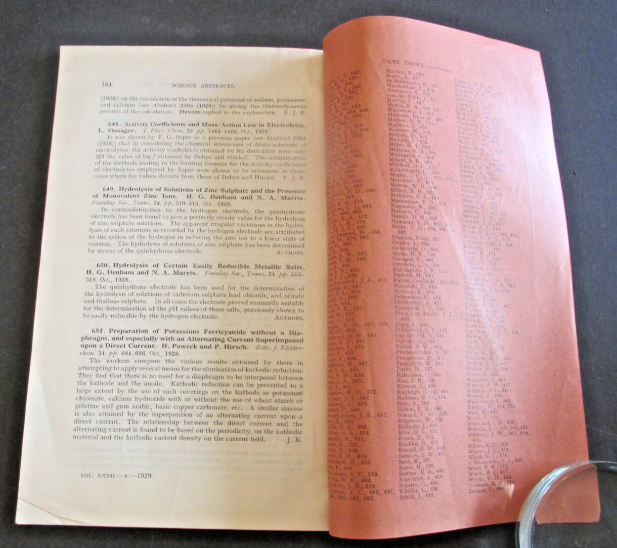 VTG 1929 Science Abstracts Section A. Physics Monthly Booklet 184 Pages