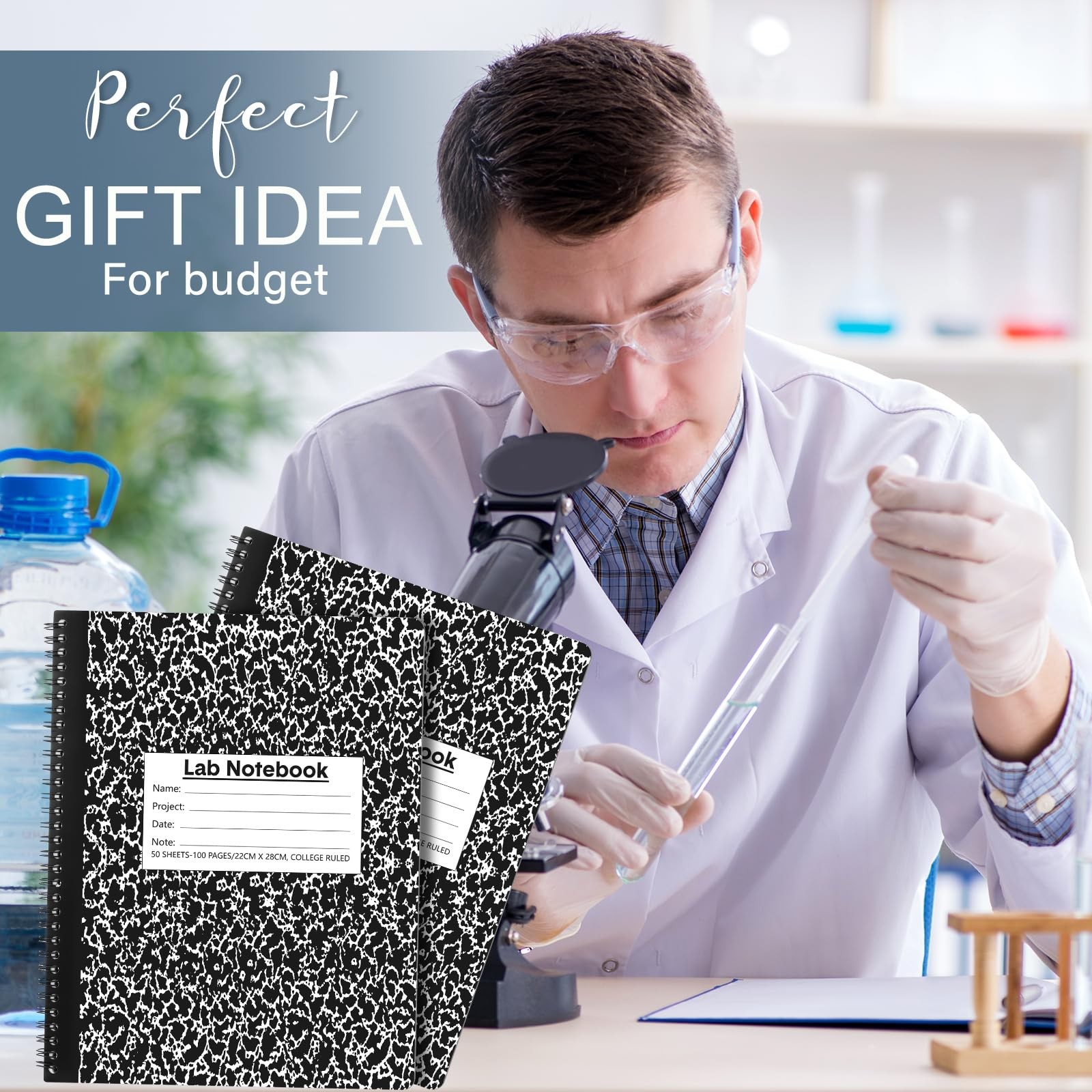 2 Pack Carbonless Lab Notebook Carbon Copy 8.5” x 11” 50 Sets of Pages 100 …