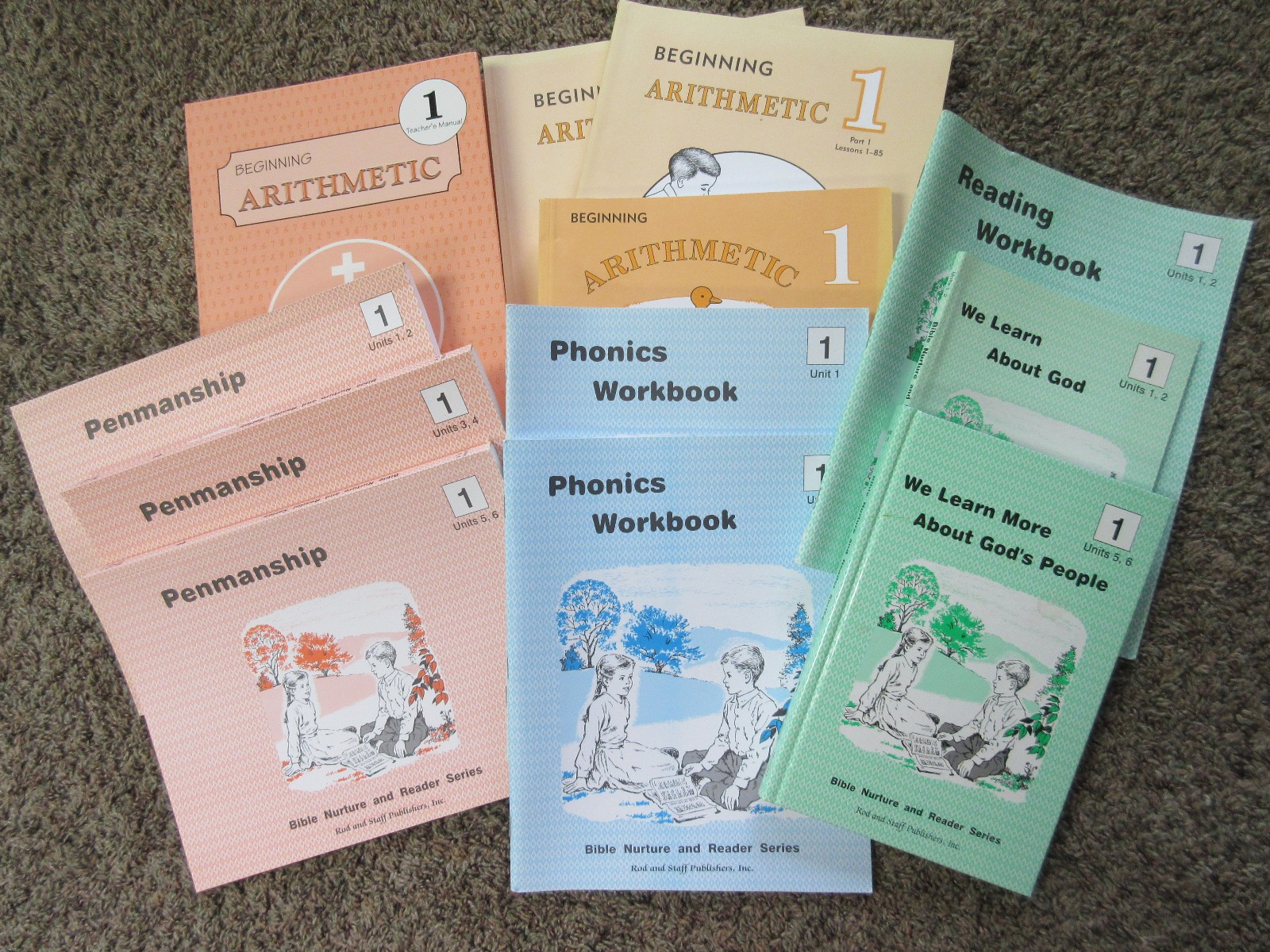 Rod & Staff Grade 1 Lot – Arithmetic Math Penmanship Reading Phonics
