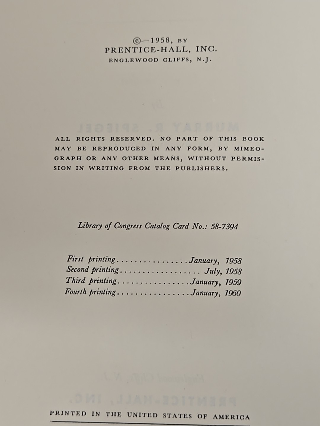 Applied Differential Equations Murray R Spiegel Prentice Hall 1958 Math Textbook