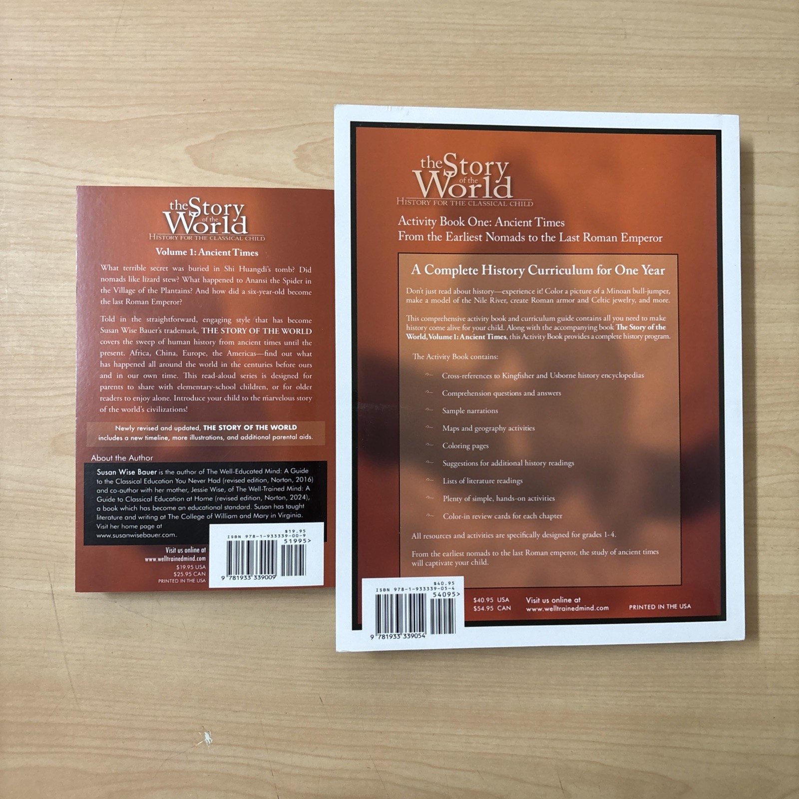 Lot 2 Story of the World Vol 1 Ancient Times Revised Ed Book + Activity Book Set