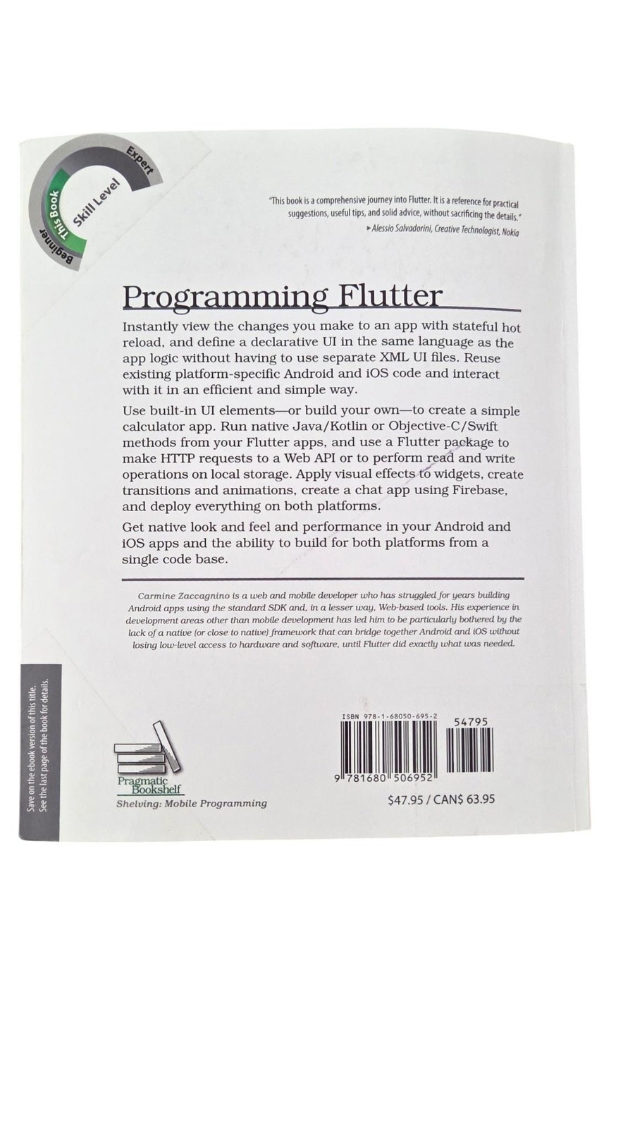 Programming Flutter Carmine Zaccagnino Mobile Apps IT Trade Paperback Ex-Library