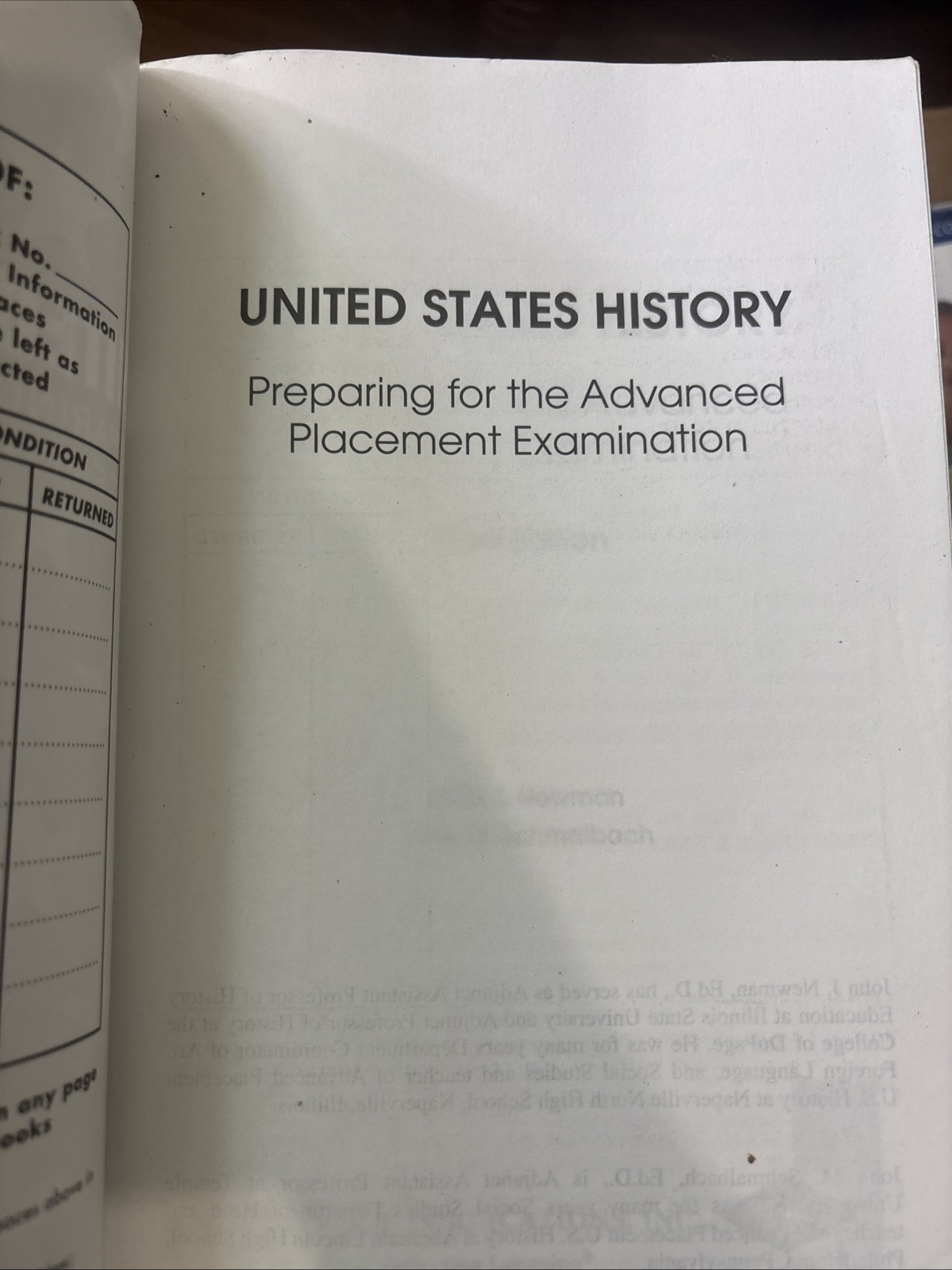 United States History, Preparing For The Advanced Placement Examination