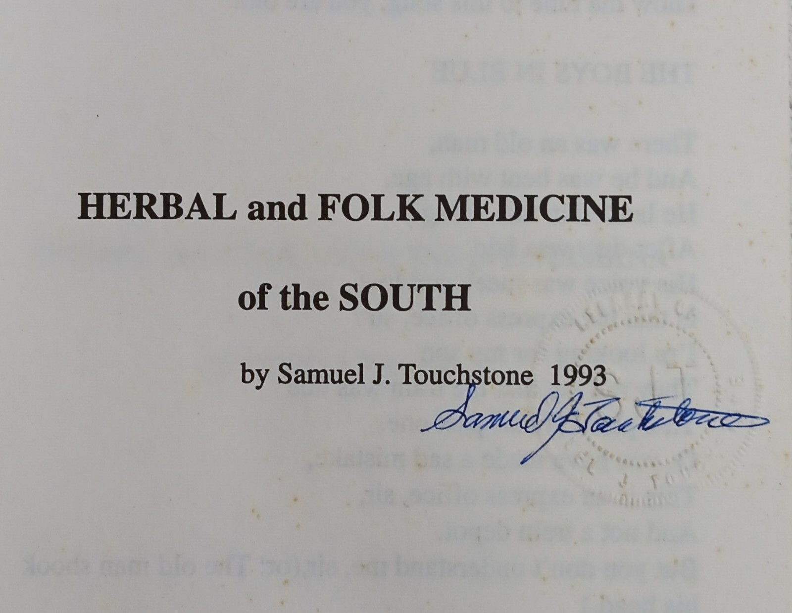 Herbal & Folk Medicine of Louisiana and the South (Touchstone • 1993 • Signed)