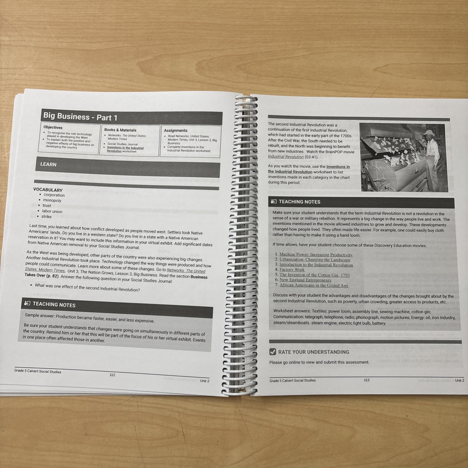 Grade 5 Social Studies Calvert Learning Edmentum 2020 Very Good Spiral Bound