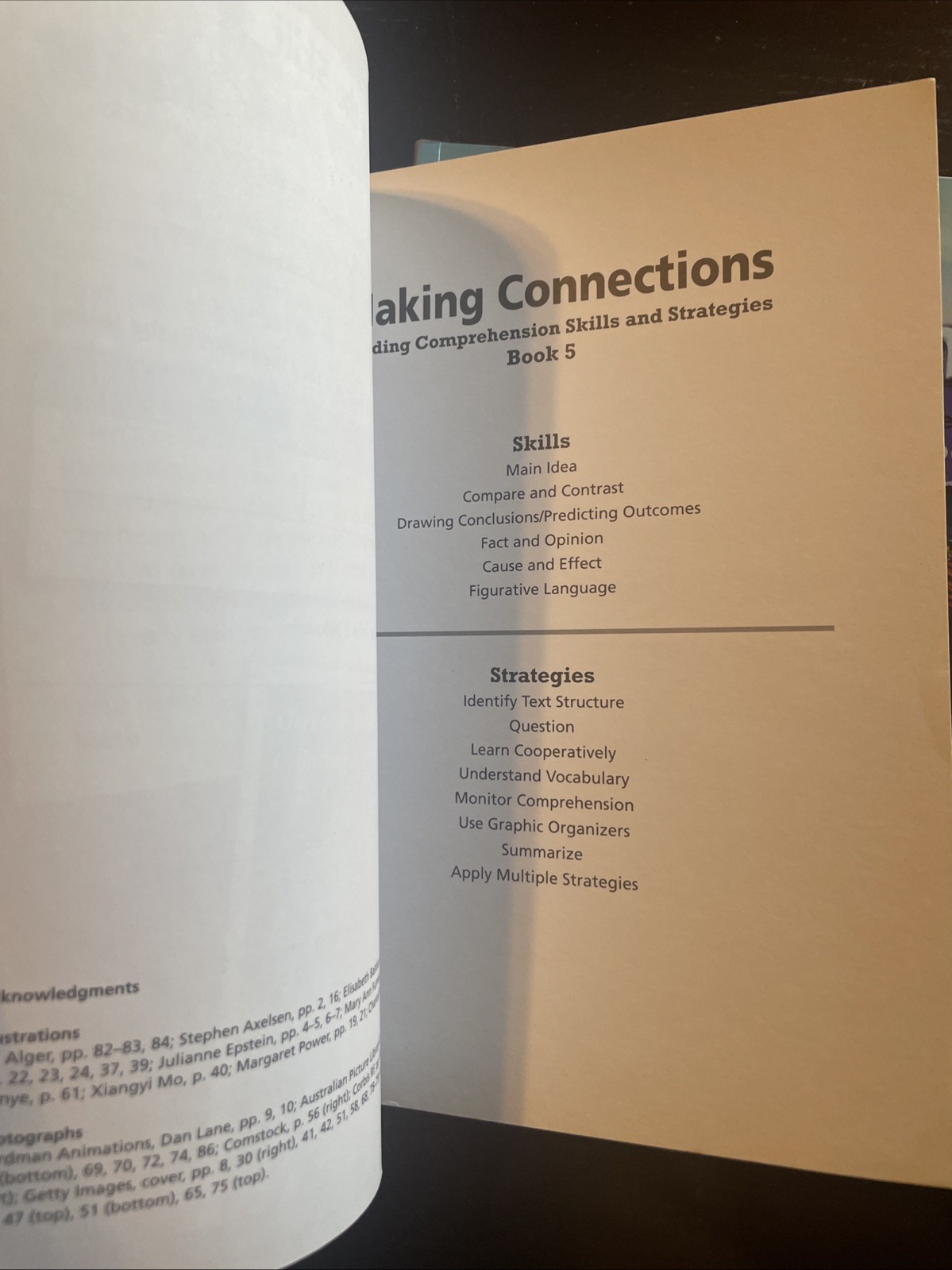 Making Connections Reading Comprehension, Skills, And Strategies Book 5, & 6.