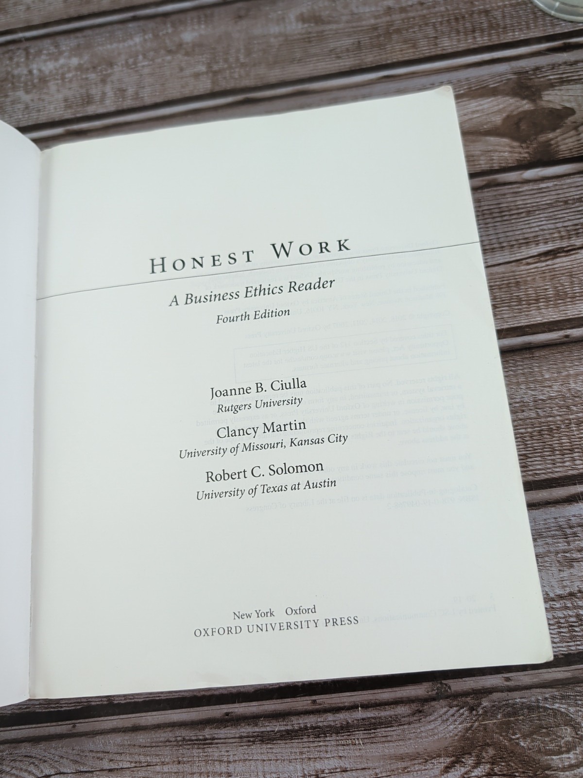 Honest Work: A Business Ethics – Paperback, by Ciulla Joanne B.; – Acceptable