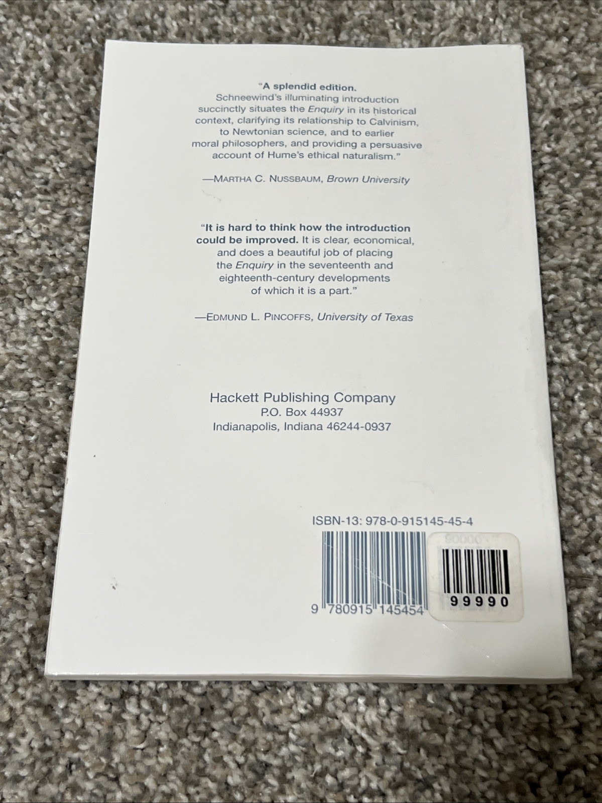 Hackett Classics Ser.: Enquiry Concerning the Principles of Morals by David Hume