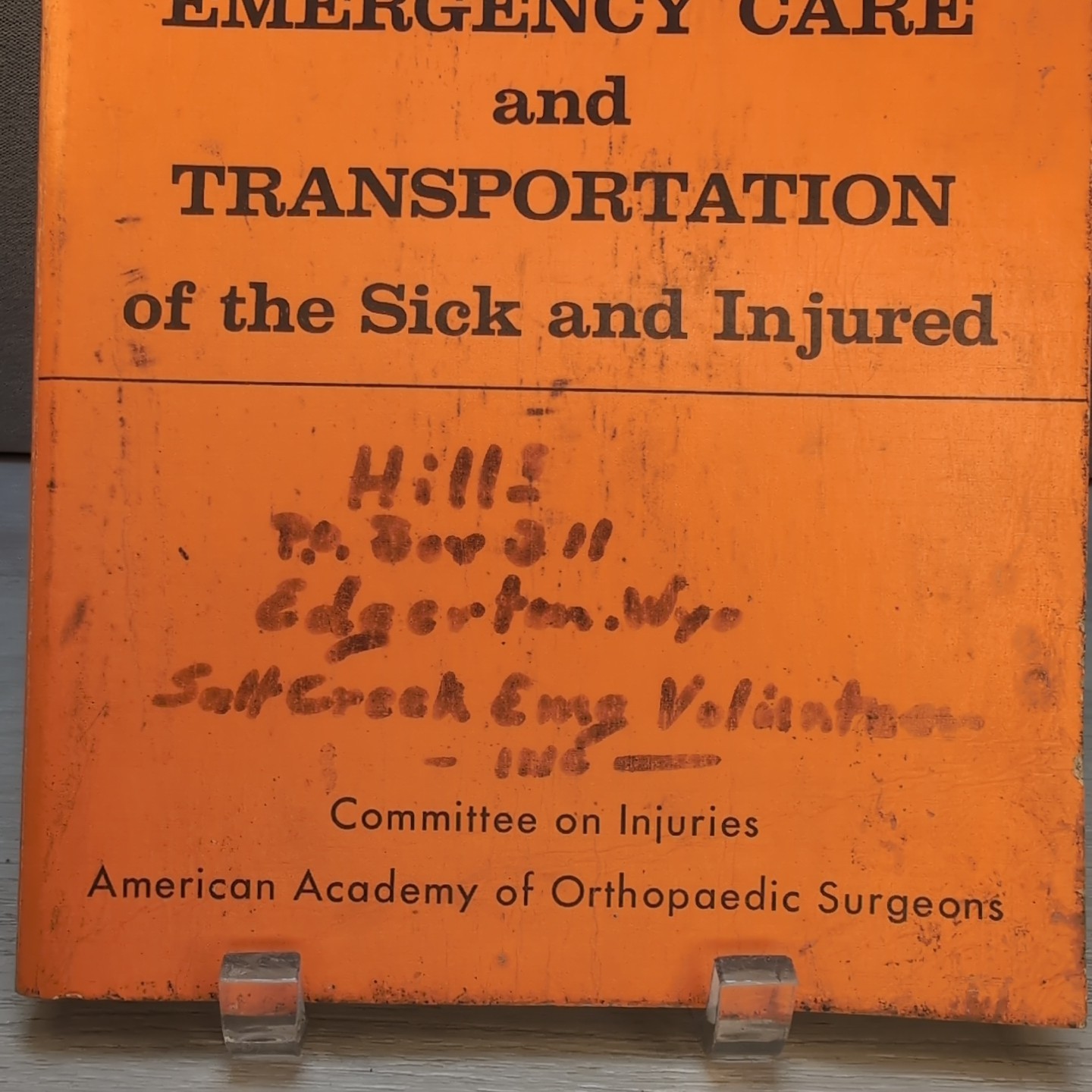 Vintage Early Emergency Care Transportation Sick Injured AAOS EMT Manual 1970s
