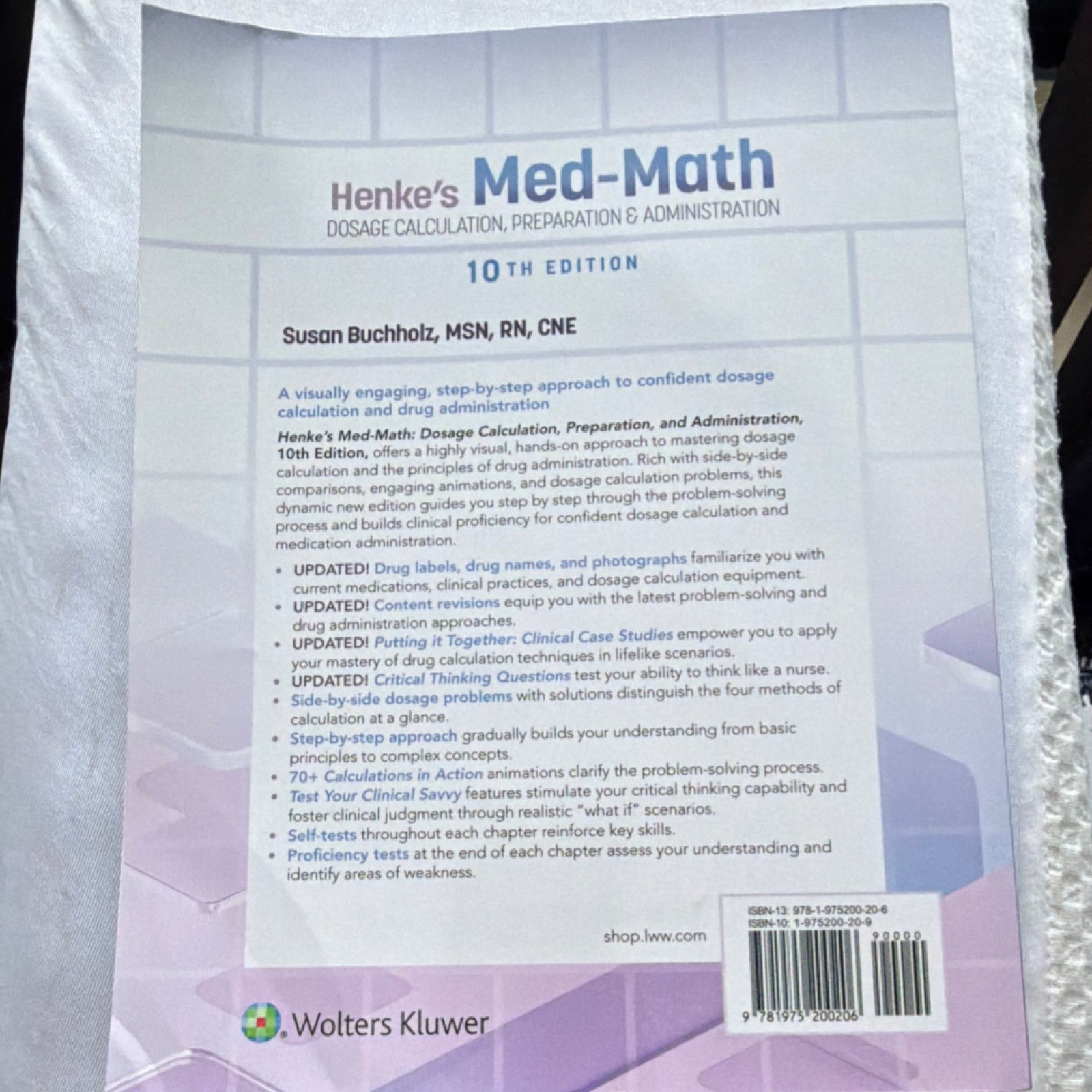 Henke’s Med-Math Dosage Calculation 10th Edition by Buchholz Wolters Kluwer PB