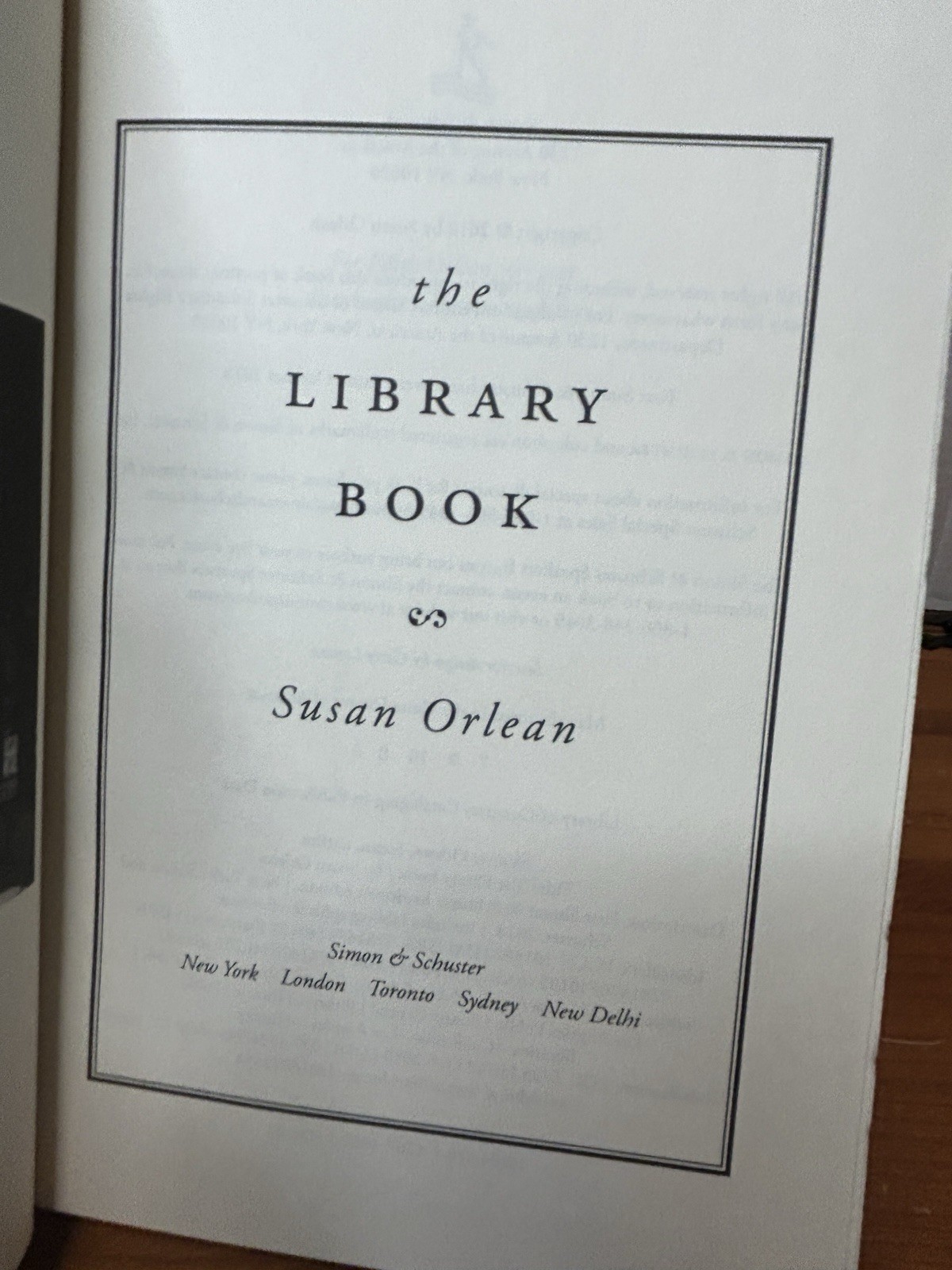 Library Book by Susan Orlean (2018, Hardcover) First Edition Sixth Printing