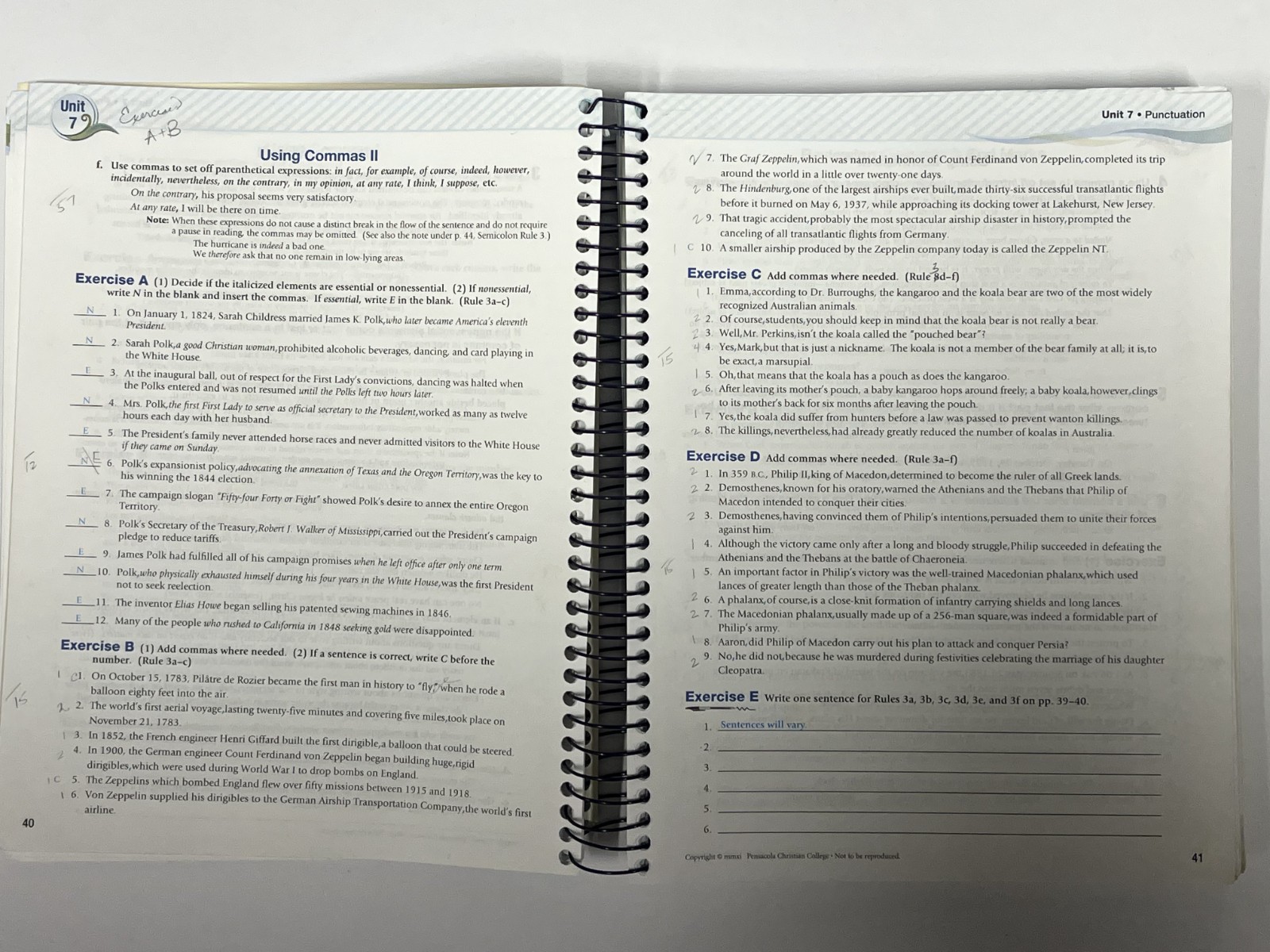 Abeka Grammar & Composition IV 4 work-text Teacher Key 4th ed. English grade 10