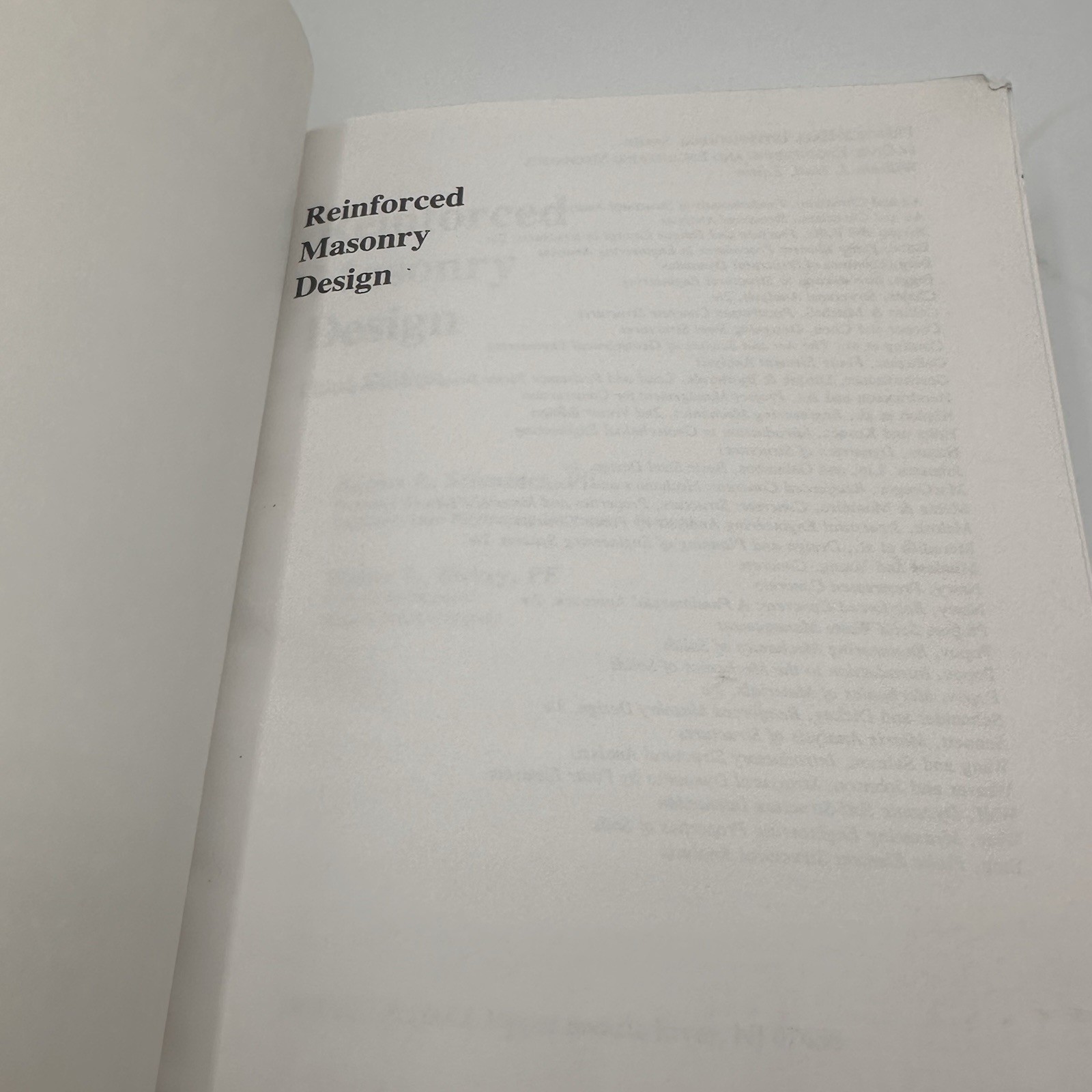 REINFORCED MASONRY DESIGN (3RD EDITION) By Robert R. Schneider & Walter L. VG