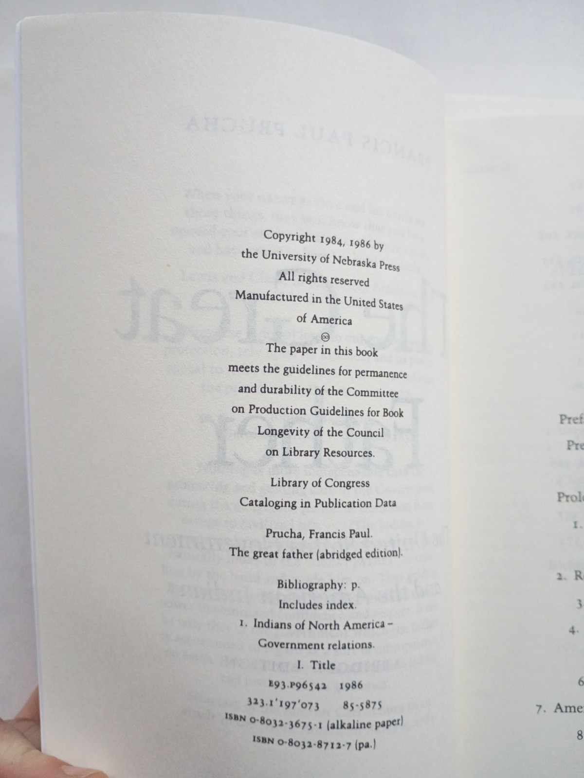 The Great Father, Francis Paul Prucha, 1986 – Untracked Spine -Vintage Christian