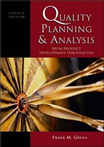 QUALITY PLANNING AND ANALYSIS: FROM PRODUCT DEVELOPMENT By Frank M. Gryna *VG+*