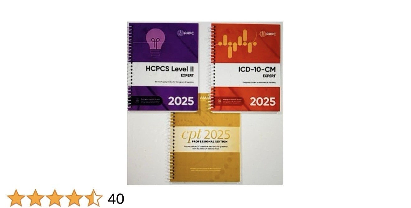 AMA CPT Book ICD-10 Code Book HCPCS Book & 2025 Physician Bundle Book by AAPC