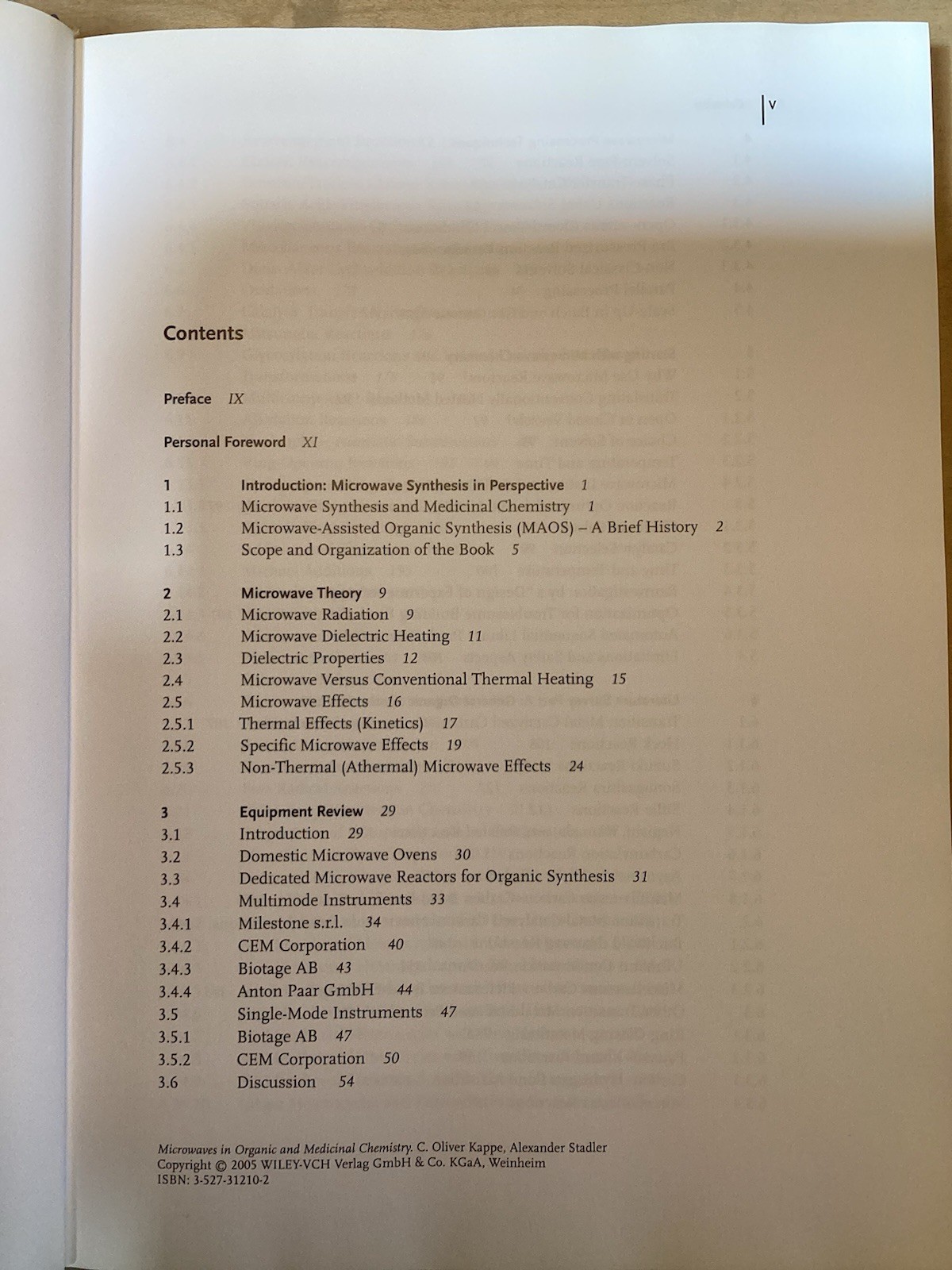 Microwaves in Organic and Medicinal Chemistry By: Kappe & Stadler, Wiley 2006 HC