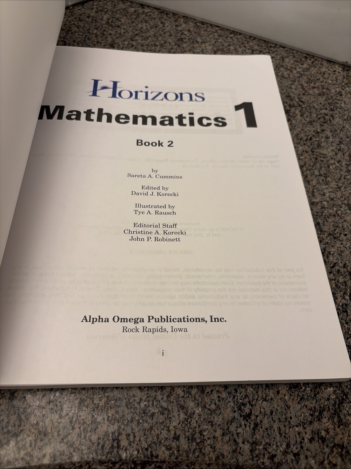 Horizons Mathematics 1, Book 2 by Alpha Omega Publishing (1998, Paperback) Clean