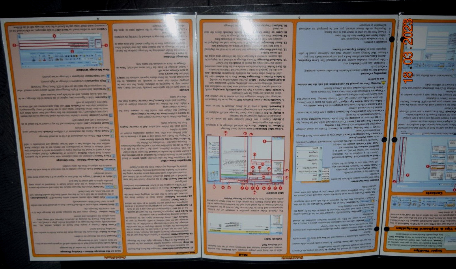 QUICK STUDY COMPUTER “OUTLOOK 2007,” Laminated ( 8.50″ x 10.75″ Folded) New