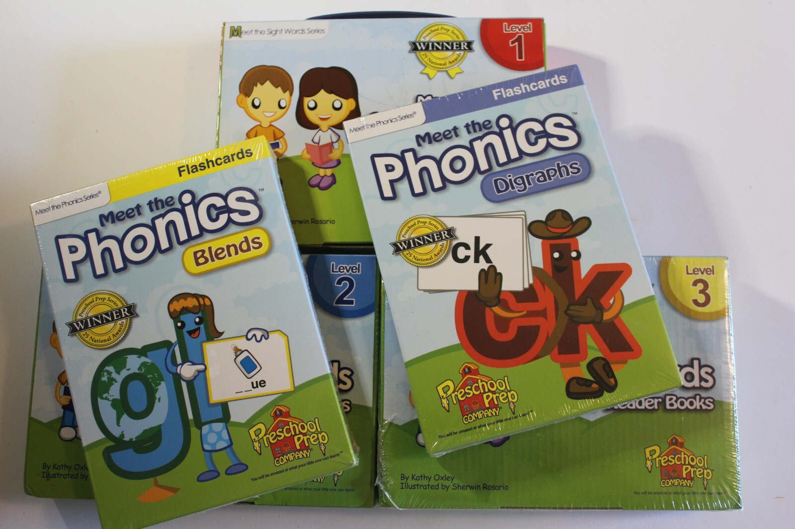 Preschool Prep Meet the Sight Words Levels 1, 2, & 3 with Phonics Flashcards 2PK