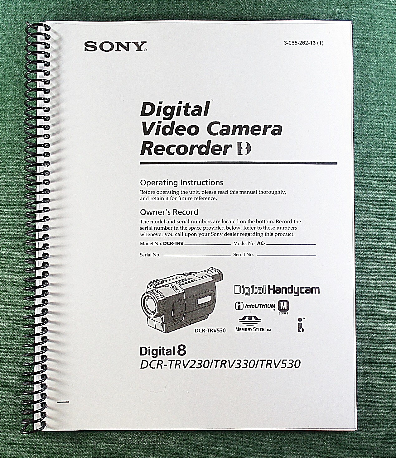 Sony DCR-TRV230/TRV330/TRV530 Instruction Manual: 156 Pages & Protective Covers!