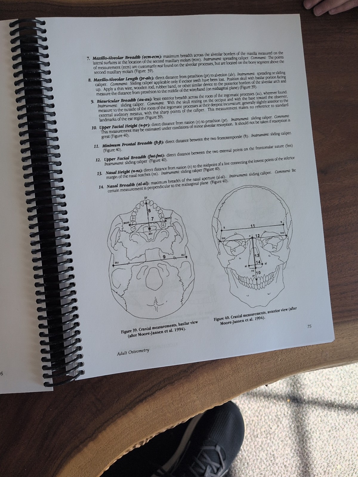 STANDARDS FOR DATA COLLECTION FROM HUMAN SKELETAL REMAINS 1994, SPIRAL BOUND