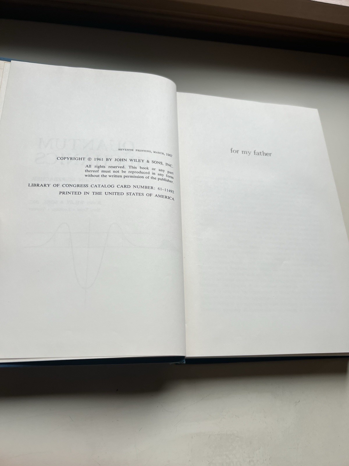 Quantum Mechanics Eugen Merzbacher 1967 John Wiley & Sons Hardcover