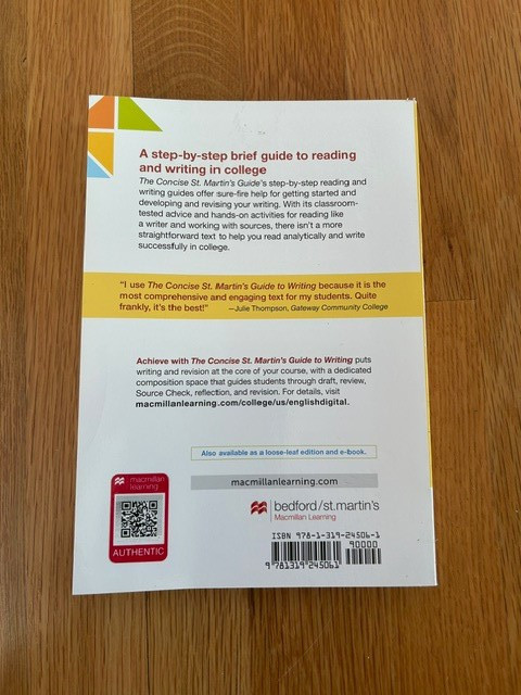 The Concise St Martin’s Guide to Writing 9th Edition by Axelrod, Cooper UNREAD