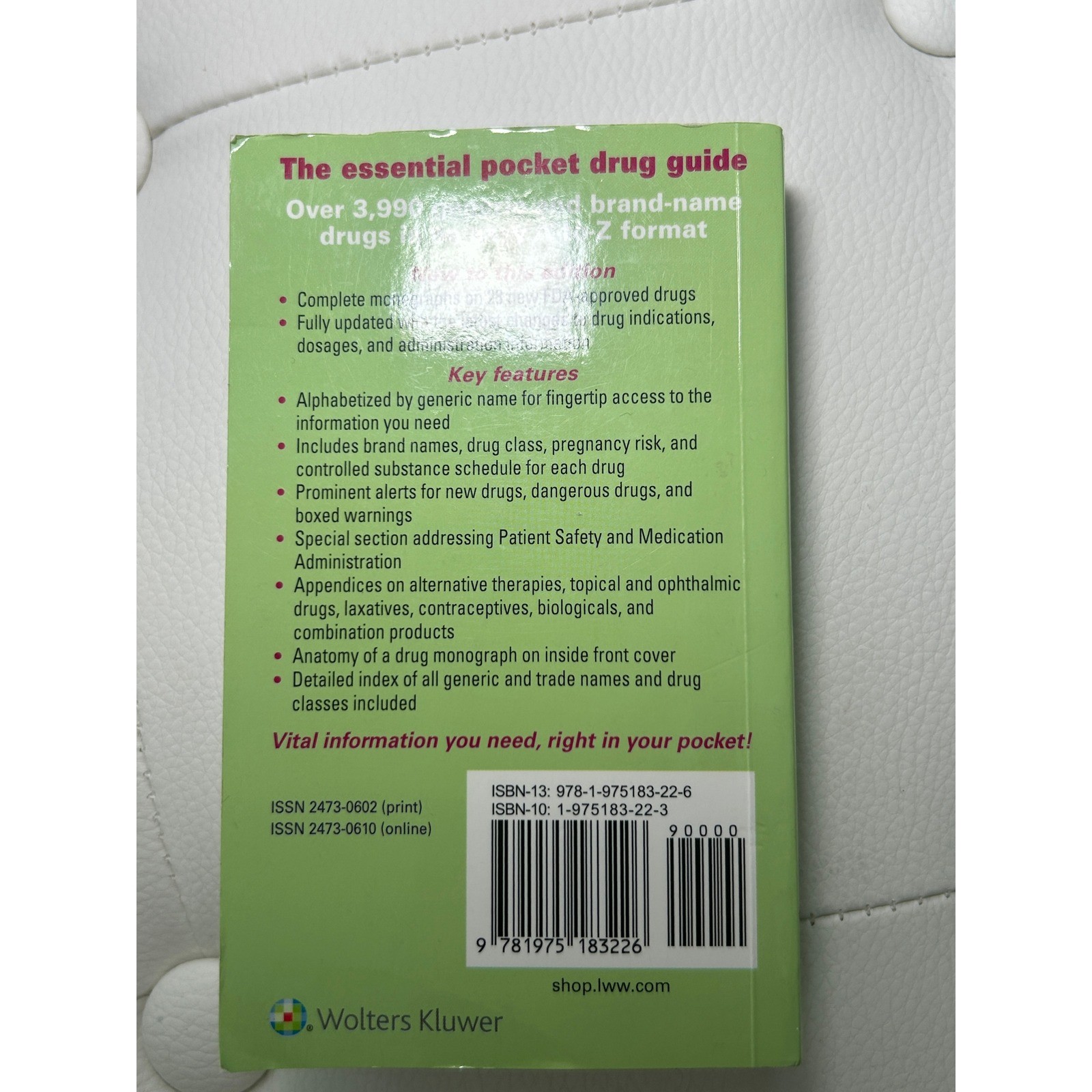 Lippincott 2022 Pocket Drug Guide for Nurses Rebecca Tucker Paperback Reference