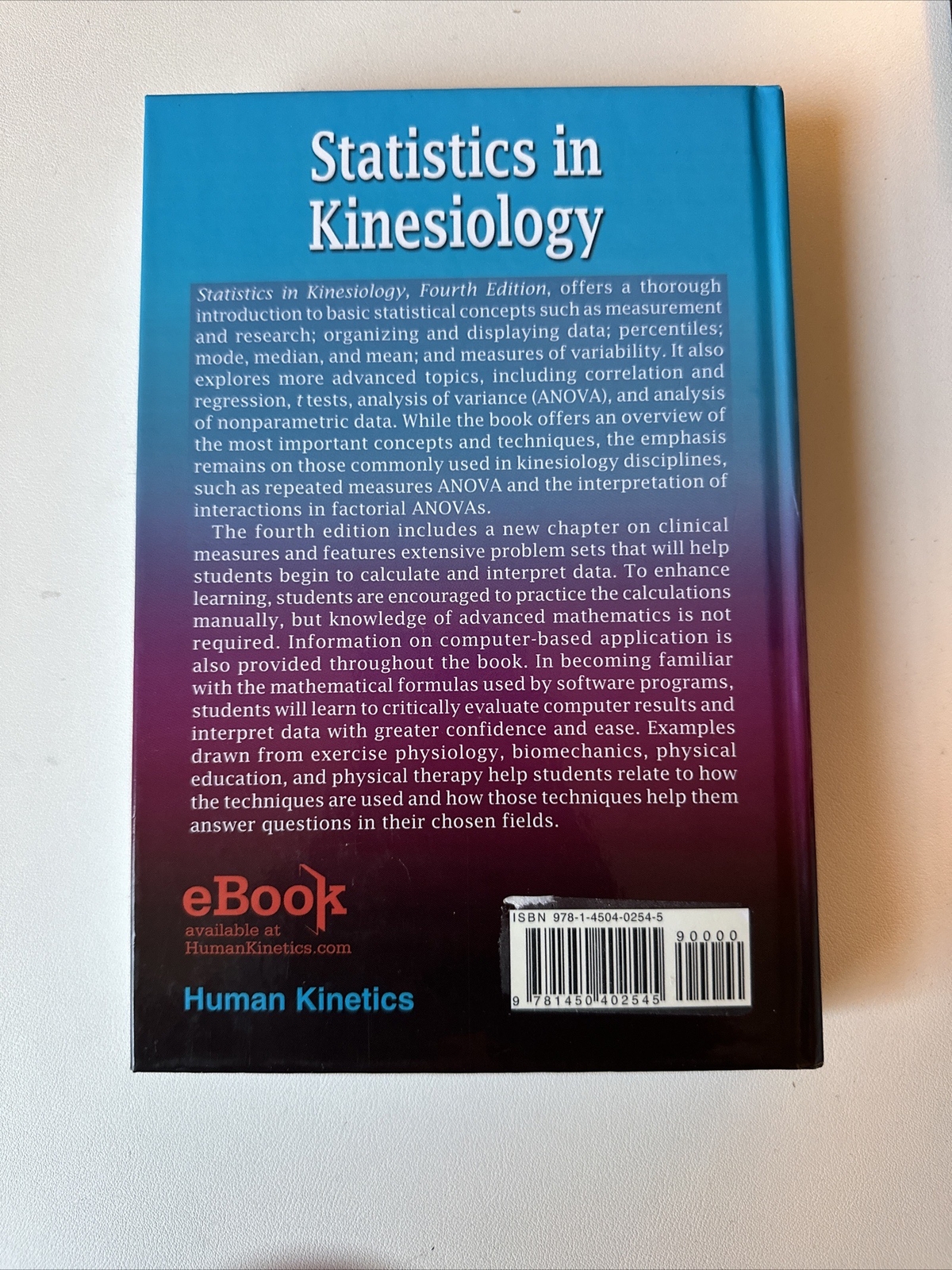 Statistics in Kinesiology by Joseph P. Weir and William J. Vincent (2012,…