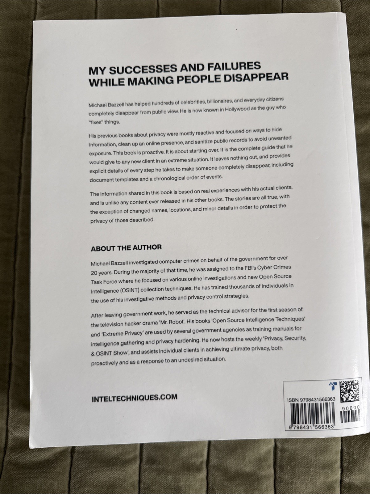 Extreme Privacy: What It Takes to Disappear, 4th Ed, Bazzell (2022, Paperback)