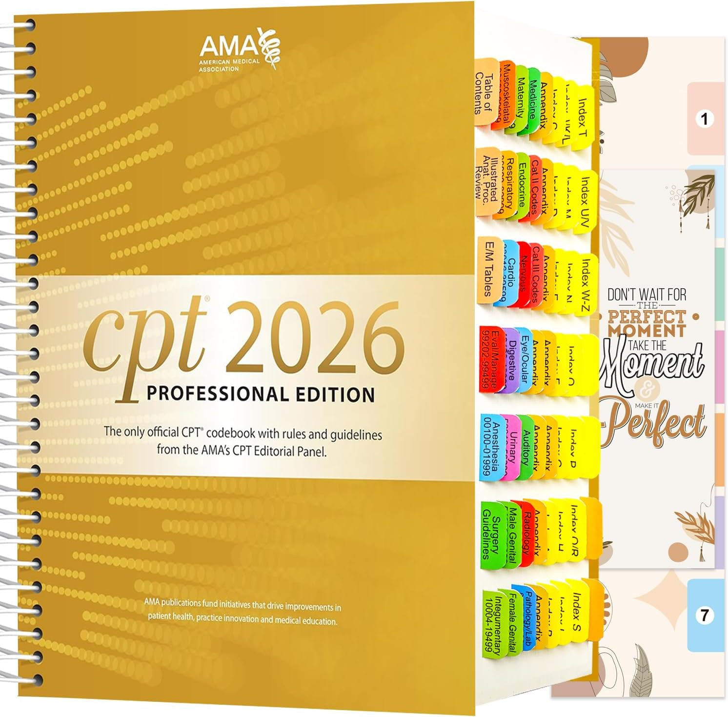 Index Tabs for CPT 2025/2026 Professional Edition. Color-Coded and Laminated Tab