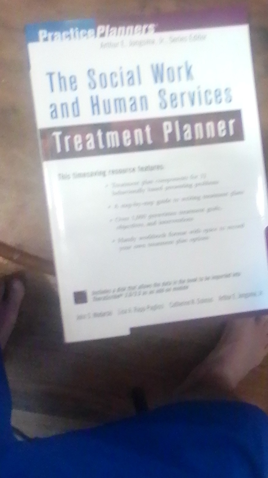John Wiley & Sons Social Work & Human Services Treatment Planner PB 2001 w/ Disk