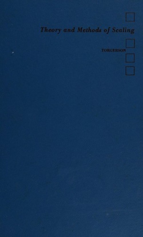 Theory and Methods of Scaling Hardcover Warren S. Torgerson
