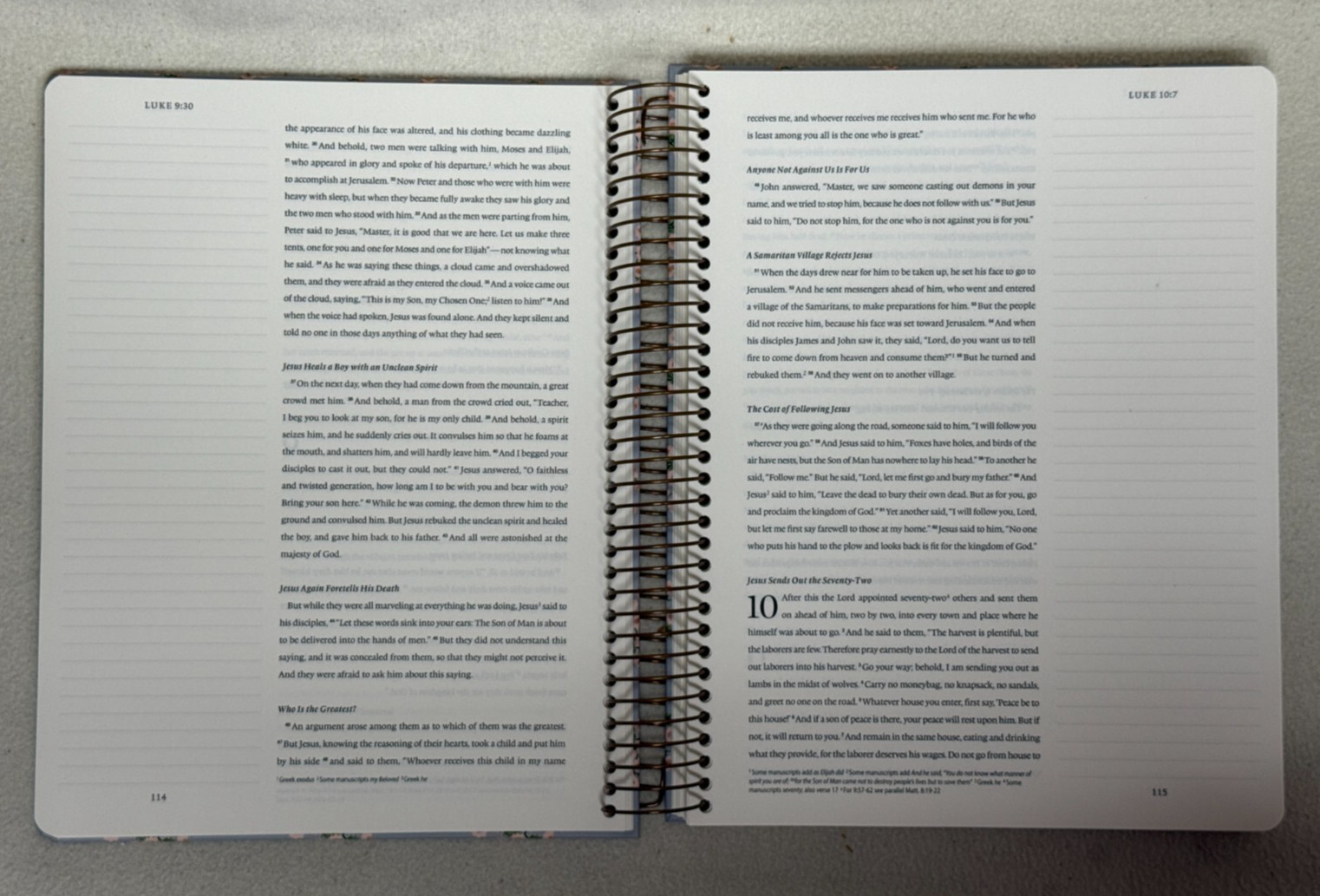 ESV Spiral-Bound Journaling Bible New Testament Hardcover Artwork Lulie Wallace