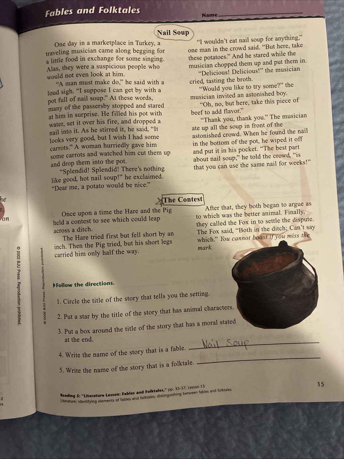 BJU Grade 5 Workbook – Reading 5: Pages in My Head Student Worktext 2nd edition