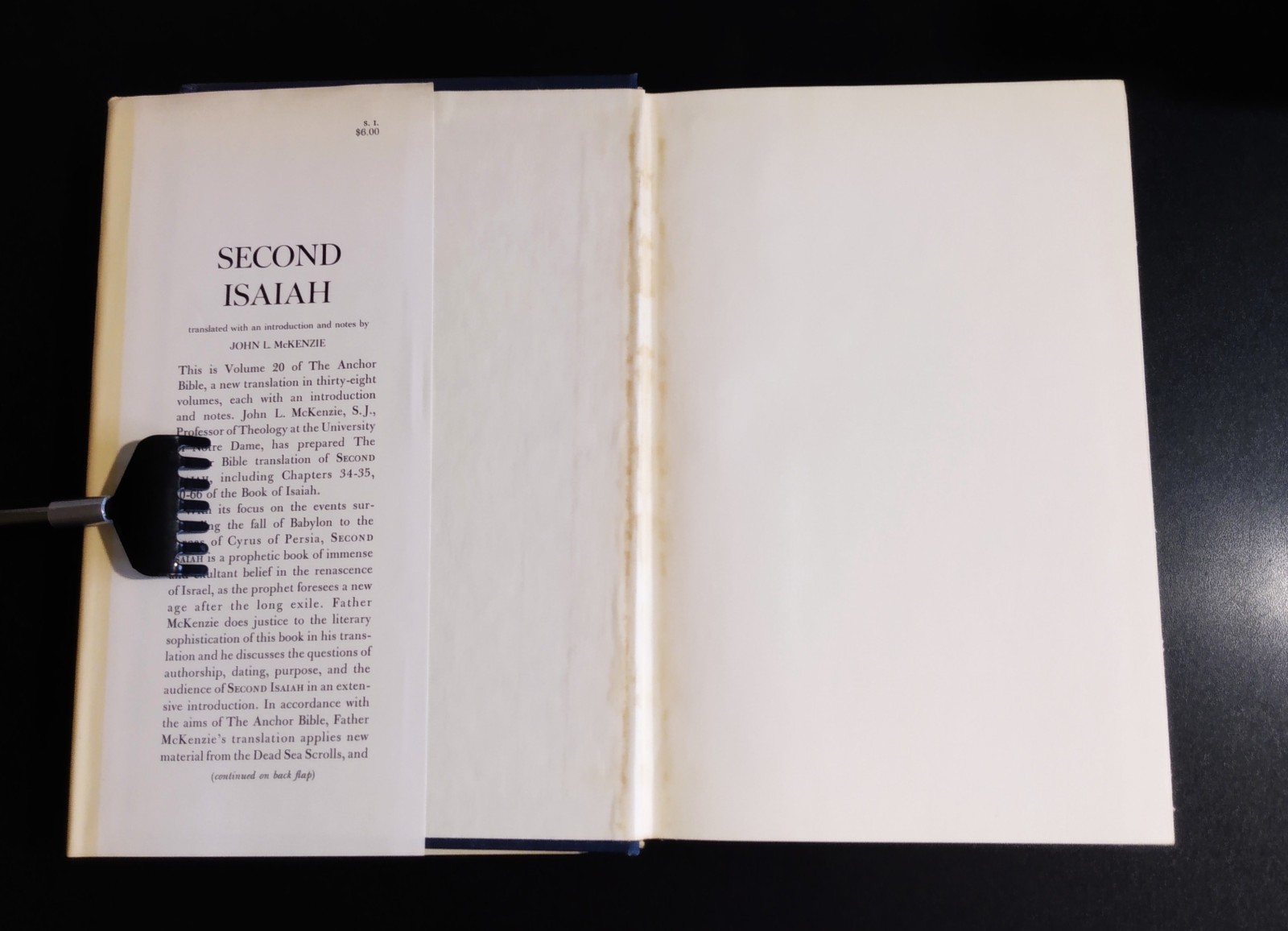 SECOND ISAIAH – John L. McKenzie (hc/dj) THE ANCHOR BIBLE (Volume 20) 1st Ed