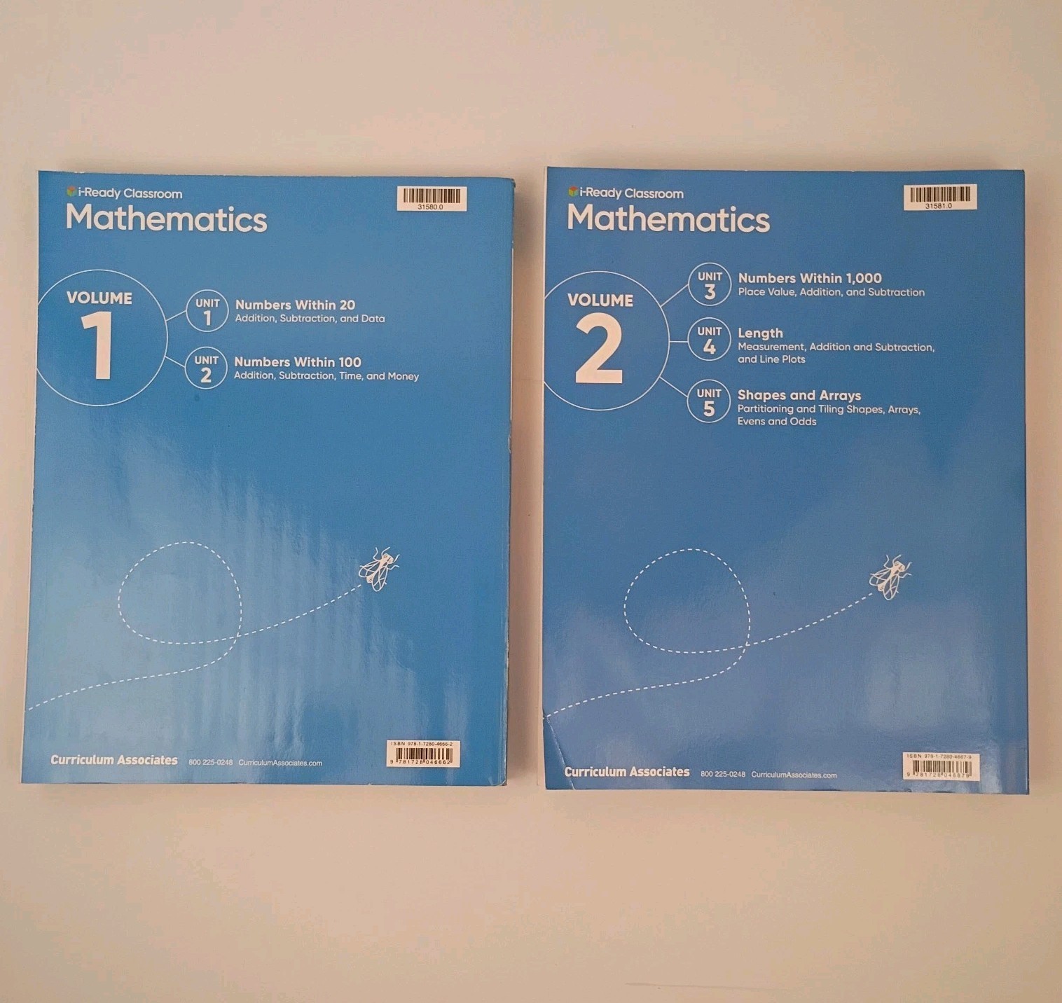 i-Ready Classroom Mathematics Grade 2 Volume 1 and 2 Paperback Curriculum Assoc.