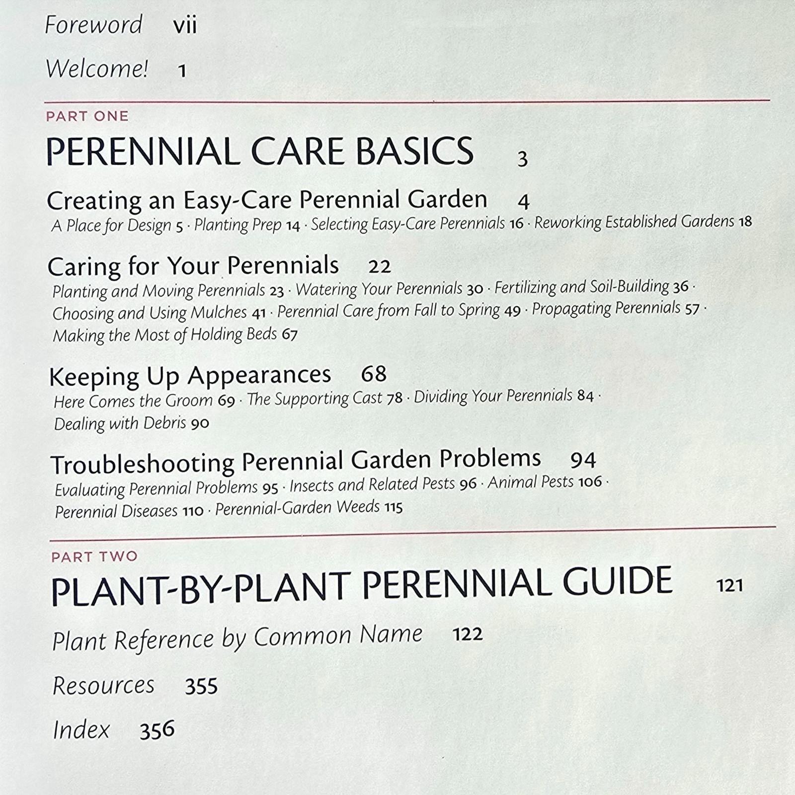 The Perennial Care Manual By Nancy J. Ondra Hardcover 2009 1st Edition Good