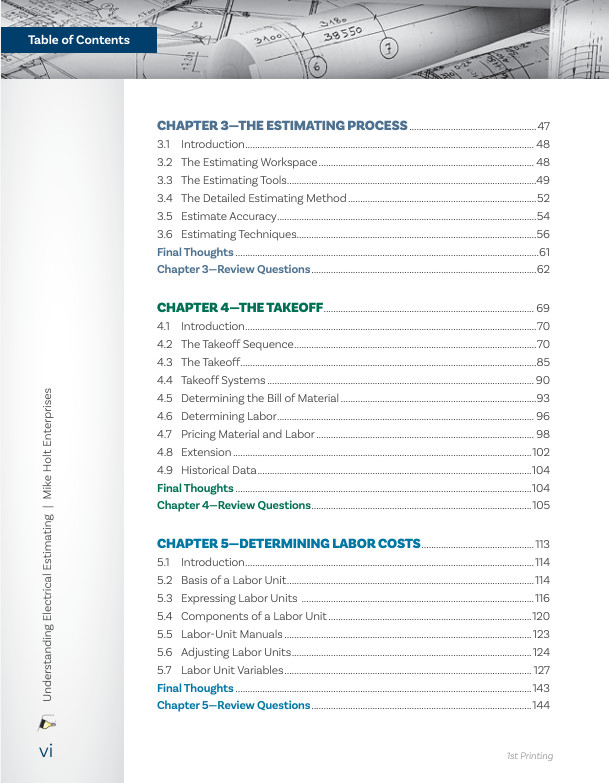 Mike Holt’s Illustrated Guide to Understanding Electrical Estimating textbook